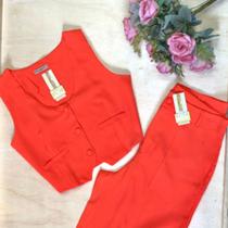 DOUTORAS MODAS Conjunto Calça e Colete de Alfaiataria Elegante 117