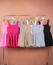 DOUTORAS MODAS Vestido Curto Balonê Sem Mangas Feminino Gringa Lançamento 191