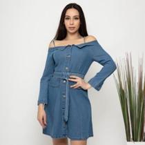 Doutoras Modas Vestido Jeans com Cinto 7139