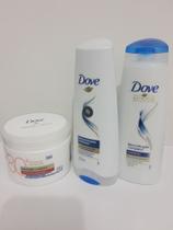 Dove kit shampoo+condicionador reconstrução completa 200 ml+mascara 80 1 minuto 300 g