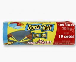 Dover Roll Super Forte com alças rolo azul com 10 sacos 100L