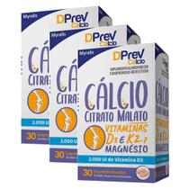 DPrev Cálcio com 30 Comprimidos Revestidos Kit com três unidades