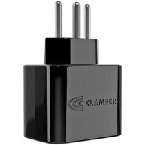 DPS Clamper 3 Pinos 10 Amperes LCF Bivolt 127 ou 220V Protetor Contra Surtos iClamper Pocket 028506 Preto