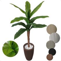 Dracena Planta Artificial Muda Variegata Vaso Decorção - Flor de Mentirinha
