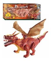 Dragão 45 Cm Brinquedo Bate Asas Anda Dinossauro Som Luz Dragão 45 Cm Brinquedo Bate Asas Anda Dinossauro Som Luz
