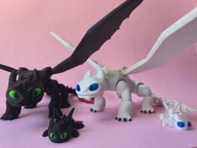 Dragão Articulado Banguela Casal Furia da Luz Como Treinar o seu dragão Dragão Articulado Banguela Casal Furia da Luz Como Treinar o seu dragão