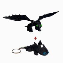 Dragão Articulado Banguela, Fúria da Noite + Brinde Chaveiro, Como Treinar o Seu Dragão