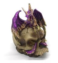 Dragão Caveira Crânio 20cm Decorativo Enfeite Dragão Com Led