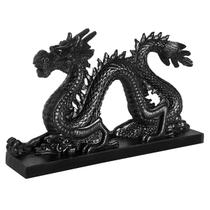 Dragão Chinês Com Base GG Enfeite Escultura Decoração Resina - M3 Decoração