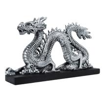 Dragão Chinês Com Base GG Enfeite Escultura Decoração Resina