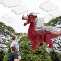 Dragão Dinossauro Alado Brinquedo Emite Som E Luz Asas Brilham