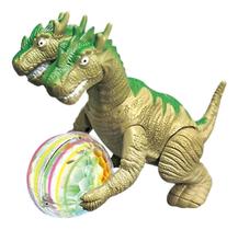 Dragão Dinossauro Com 2 cabeças E Globo Luminoso Som Luz E Movimento