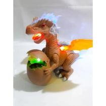 Dragão Dinossauro Com Filhote No Ovo Som Luz E Movimento