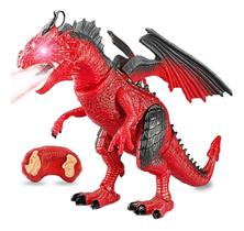 Dragão Dinossauro De Brinquedo Controle Remoto Solta Fumaça