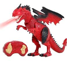 Dragão Dinossauro De Brinquedo Controle Remoto Solta Fumaça
