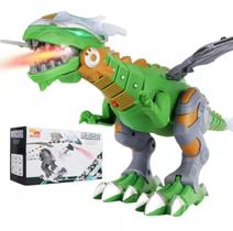 Dragão Dinossauro Robô Solta Fumaça com luz e som verde