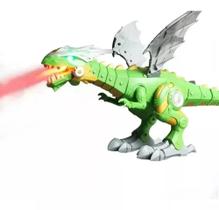 Dragão Dinossauro Robô Solta Fumaça com som e luz Cor: Verde Dragão Dinossauro Robô Solta Fumaça com som e luz Cor: Verde
