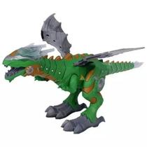 Dragão Dinossauro Robô Solta Fumaça com som e luz!!!(Verde)