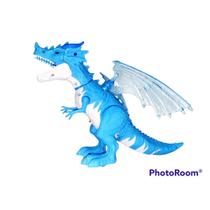 Dragão Dinossauro Solta Fumaça Com Luz Som E Anda. (Azul) - Toy King