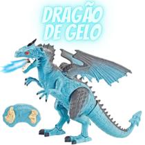 Dragão Gelo Dinossauro Controle Solta Fumaça Luz Som Gd051