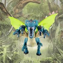 Dragão Musical 5 cabeças com Luz, som e Movimento À Pilha - DROMOS