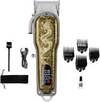 Dragão Retro Máquina Profissional Barbearia Cabelo Barba Recarregável Cor Dourado -