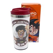 Dragon Ball Z Copo Viagem com Tampa Mr. Satan 450ml Zona Criativa