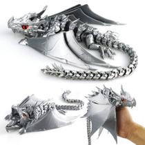 Dragon Toy LehuoMaker, dragão impresso em 3D com asas, seda e prata