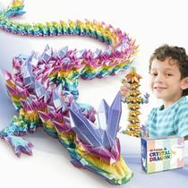 Dragon Toy meturebear grande impresso em 3D, cor de arco-íris de 60 cm Dragon Toy meturebear grande impresso em 3D, cor de arco-íris de 60 cm