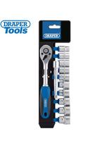 Draper - kit chave catraca 3/8 profissional - 12 peças