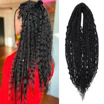 Dreadlock Extensions Leeven 30 Strands 60 cm, preto sintético Dreadlock Extensions Leeven 30 Strands 60 cm, preto sintético