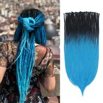Dreadlock Extensions Sangtok Ombre Blue 24 polegadas, 30 unidades femininas Dreadlock Extensions Sangtok Ombre Blue 24 polegadas, 30 unidades femininas