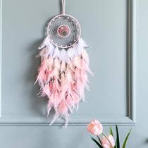 Dream Catcher Dksuwe Pink Tree of Life com cristal curativo