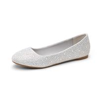 DREAM PAIRS Sapatilhas Bailarinas Prateadas com Strass Tamanho 5 DREAM PAIRS Sapatilhas Bailarinas Prateadas com Strass Tamanho 5