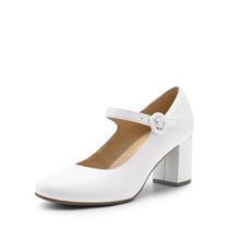 DREAM PAIRS Scarpin Mary Jane Salto Grosso 7 cm Branco 37.5 DREAM PAIRS Scarpin Mary Jane Salto Grosso 7 cm Branco 37.5