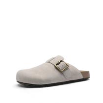 DREAM PAIRS Tamancos Femininos de Camurça Cinza com Largura Extra DREAM PAIRS Tamancos Femininos de Camurça Cinza com Largura Extra