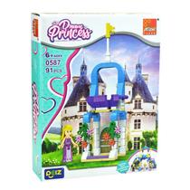 Dream Princess Brinquedo Educativo Blocos de Montar 90 Peças Castelo de Princesa Tipo Lego Didatico