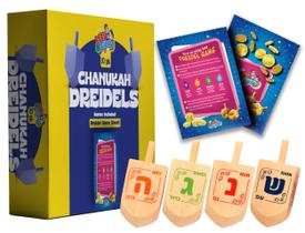 Dreidel de Madeira Izzy 'n' Dizzy Médio Pacote com 10 Dreidel de Madeira Izzy 'n' Dizzy Médio Pacote com 10