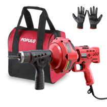 Drene Auger POPULO 120V com alimentação automática de 7 m para tubos de 3/4-2 polegadas Drene Auger POPULO 120V com alimentação automática de 7 m para tubos de 3/4-2 polegadas
