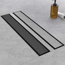 Dreno de chuveiro EBYTE 60cm em aço inoxidável preto fosco Dreno de chuveiro EBYTE 60cm em aço inoxidável preto fosco