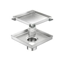 Dreno de chuveiro Neodrain 15 cm quadrado escovado em aço inoxidável 304 Dreno de chuveiro Neodrain 15 cm quadrado escovado em aço inoxidável 304