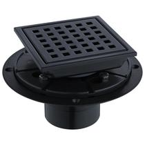 Dreno de chuveiro quadrado Kuaisailsk 10 cm em aço inoxidável preto fosco