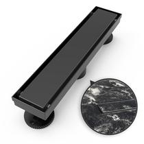 Dreno de chuveiro WEBANG 12" em aço inoxidável preto fosco