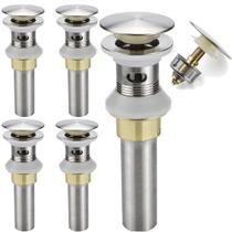 Dreno de pia Rockgoya, pacote com 5, pop-up com filtro de níquel escovado Dreno de pia Rockgoya, pacote com 5, pop-up com filtro de níquel escovado