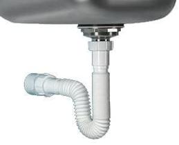 Dreno flexível P-Trap EasyDrain de 99 cm e 1,5" com ajuste ajustável