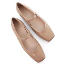 Dress Flats Stunner Feminino Mary Jane Apricot Leather 44 (10,5)