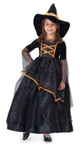 Dress Up América Witch Costume para Meninas - Fantasias Clássicas de Halloween para Crianças, Detalhes Incríveis