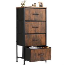 Dresser Sweetcrispy, 4 gavetas, tecido, torre de armazenamento, marrom Dresser Sweetcrispy, 4 gavetas, tecido, torre de armazenamento, marrom
