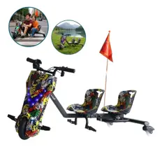 Drift Elétrico 2 Assentos 350w Colorido Com Luz Led E Freio