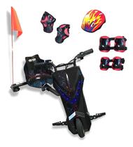 Drift Elétrico Preto 250w 3 Velocidades Luz Bluetooth Kit Proteção